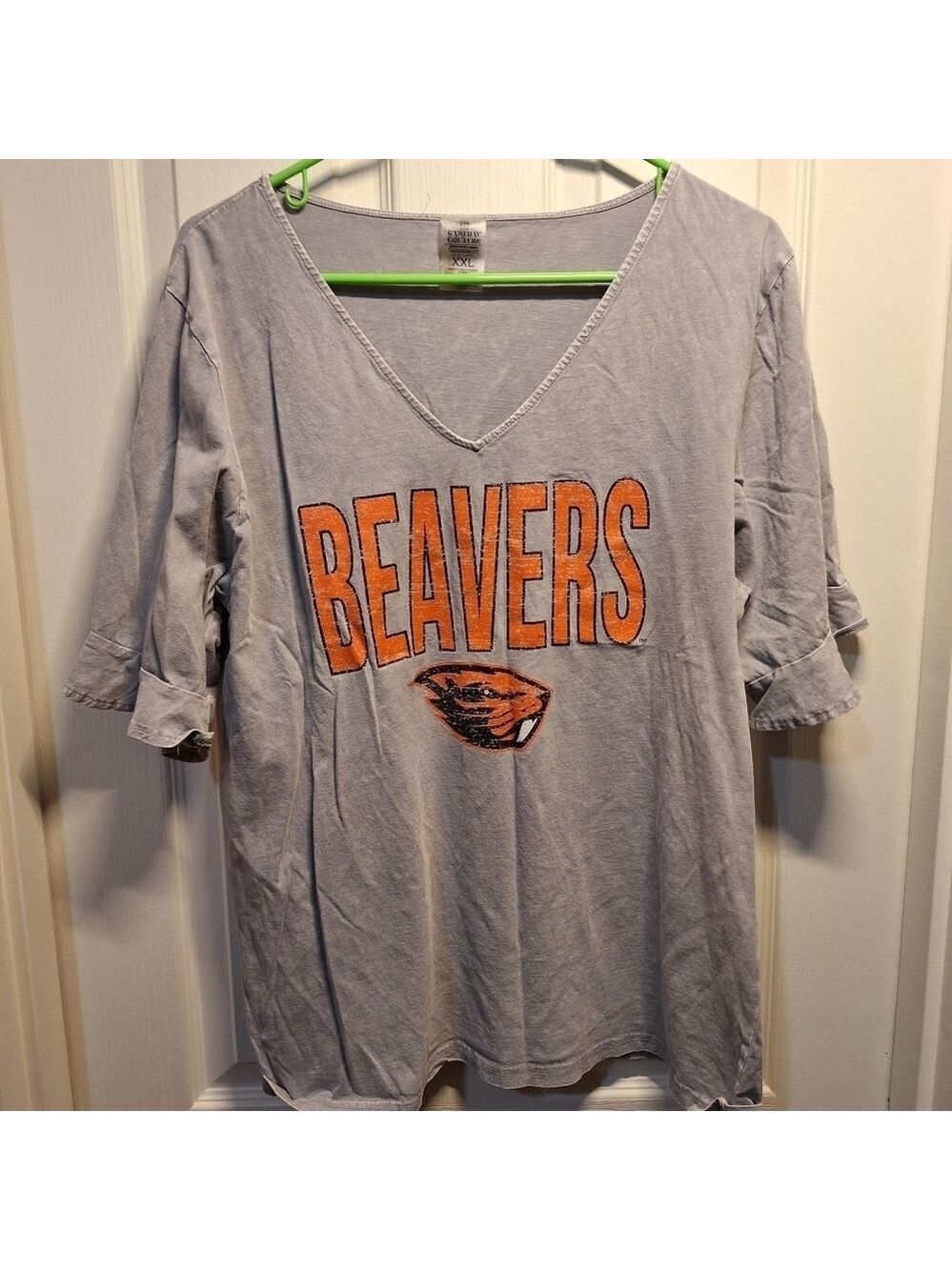 Oregon Beavers Gray V-Neck Women's T-Shirt